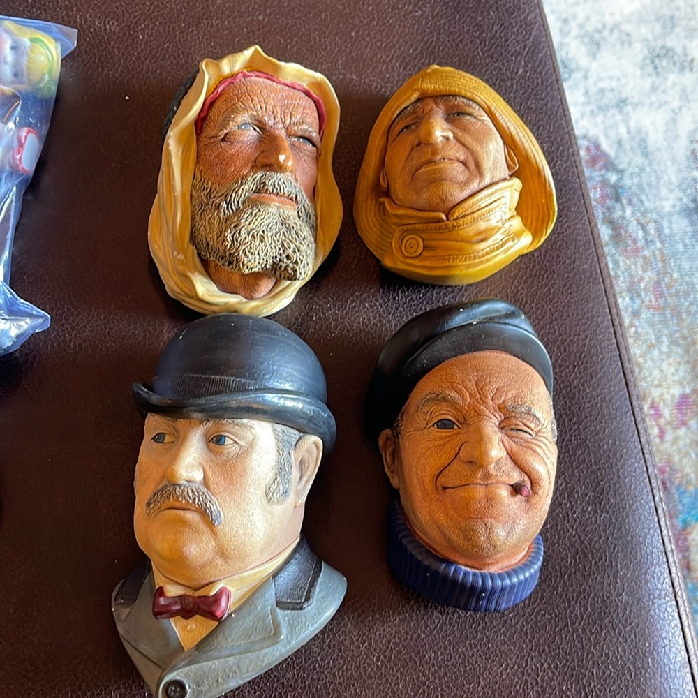 Vintage Bossons Plaque Heads England Chalkware 4